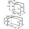 Prime-Line U-bracket and One Ear Wall Bracket, 1 in., Stainless Steel, Satin Finish Single Pack 656-3001